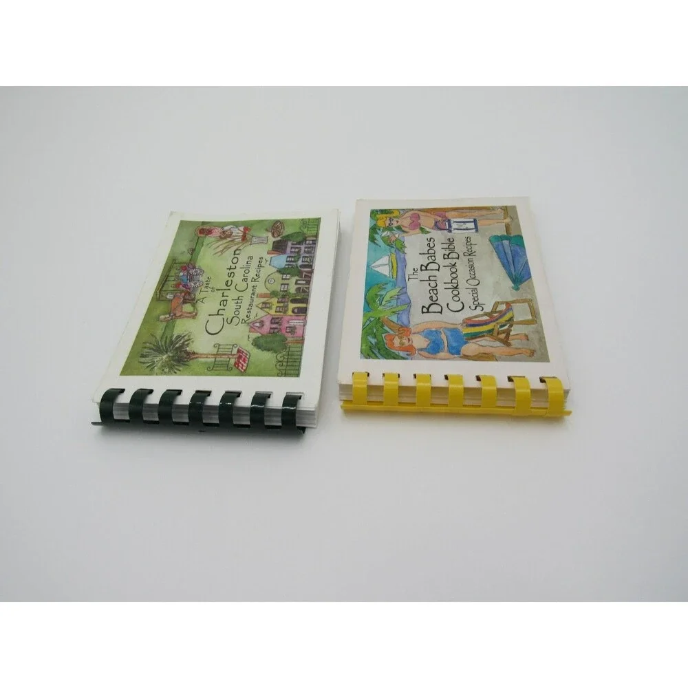 Spiral Cookbooks Y2K  A Taste of Charleston & Beach Babes Cookbook Bible Recipes